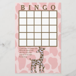 Giraffe Spots Rosa Bingokarte Briefpapier