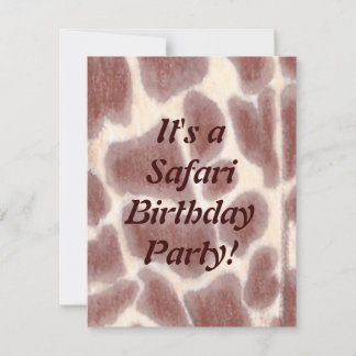 Giraffe Spots Safari Geburtstagsparty für Kinder Einladung