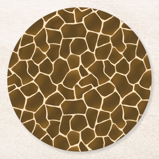 Giraffe Spots Wild Safari Tierhaut Print Runder Pappuntersetzer (Vorderseite)