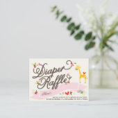 Giraffe Spring Flowers Diaper Raffle Ticket Card Begleitkarte (Stehend Vorderseite)