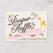 Giraffe Spring Flowers Diaper Raffle Ticket Card Begleitkarte (Vorderseite)