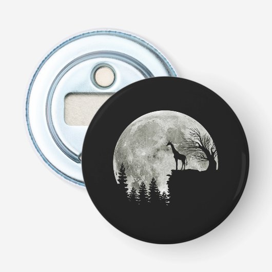 Giraffe Stand on Mountain Spooky Halloween Moon Flaschenöffner (Vorderseite)