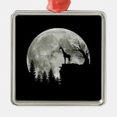 Giraffe Stand on Mountain Spooky Halloween Moon Ornament Aus Metall (Vorne)