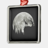 Giraffe Stand on Mountain Spooky Halloween Moon Ornament Aus Metall (Links)