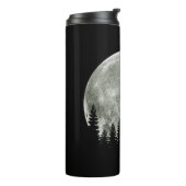 Giraffe Stand on Mountain Spooky Halloween Moon Thermosbecher (Nach links gedreht)