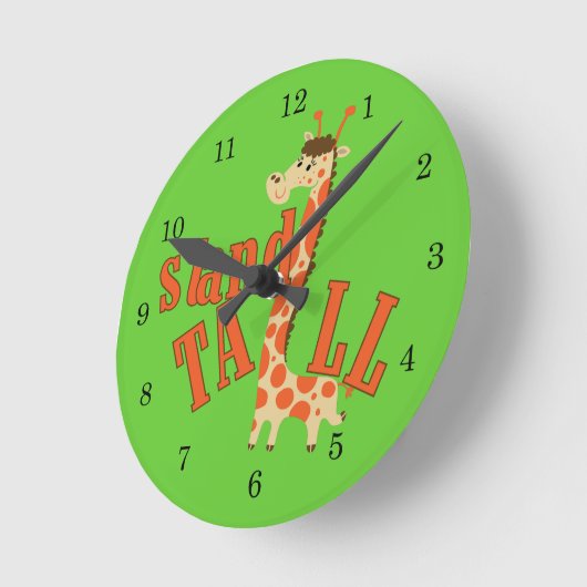 Giraffe Stand Tall Runde Wanduhr (Winkel)