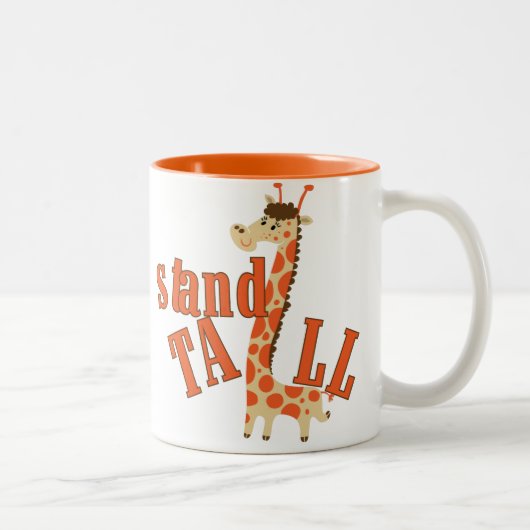 Giraffe Stand Tall Zweifarbige Tasse (Rechts)
