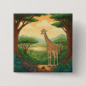 Giraffe standing in a wilderness setting button (Vorderseite)