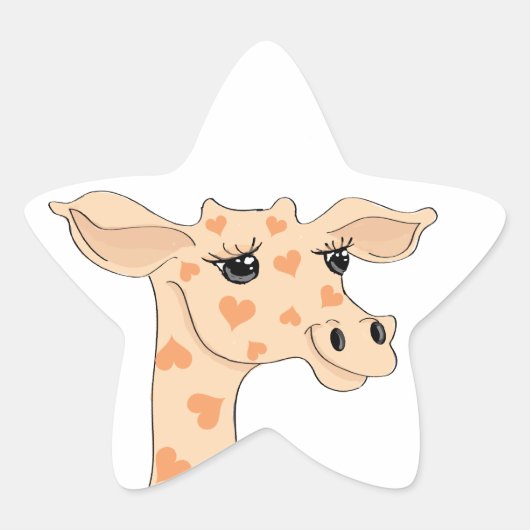 Giraffe-Star-Sticker Stern-Aufkleber (Vorderseite)