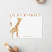 Giraffe Stationery Mitteilungskarte (Vorderseite/Rückseite Beispiel)