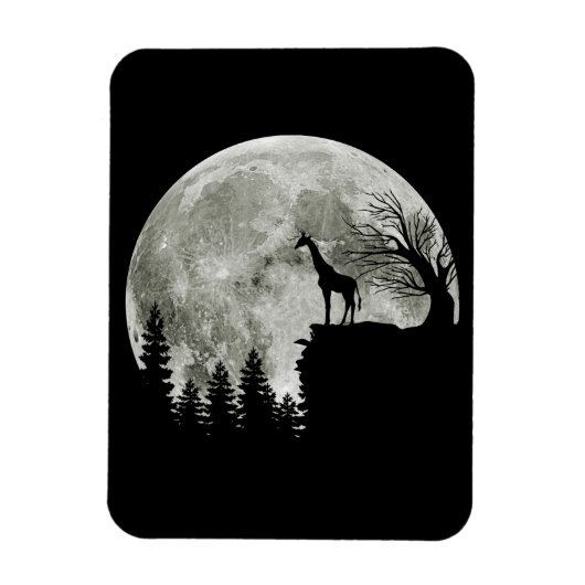 Giraffe Stehend auf MondHalloween-Geschenk für sie Magnet (Vertikal)