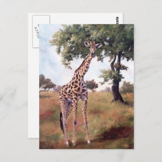 Giraffe Stehende große Postkarte (Vorne/Hinten)