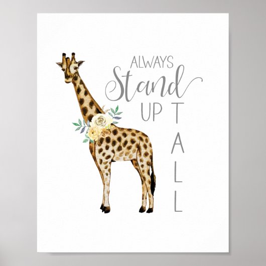 Giraffe steht immer auf einer großen, modernen Was Poster (Vorne)