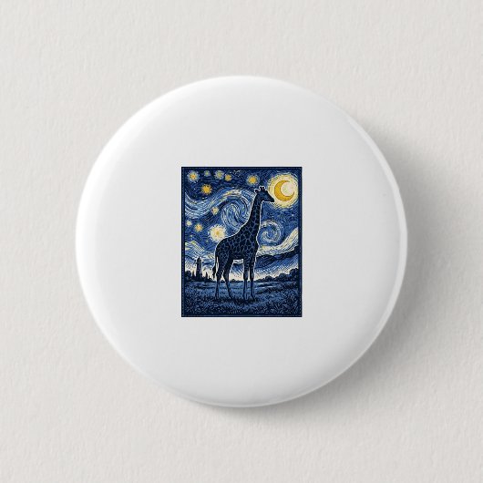 Giraffe Sternennacht Vintage Button (Vorderseite)