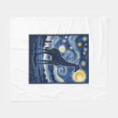 Giraffe Sternennacht Vintage Fleecedecke (Vorderseite (Horizontal))