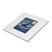 Giraffe Sternennacht Vintage Fliese (Seite)