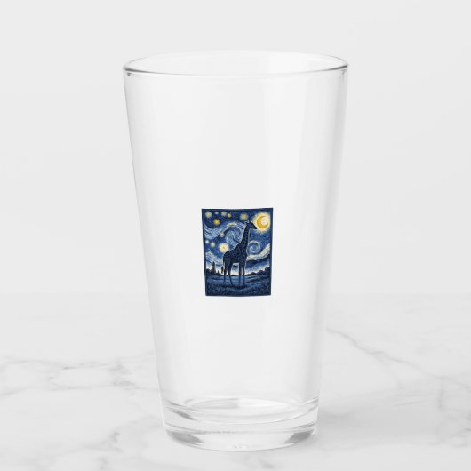 Giraffe Sternennacht Vintage Glas (Vorderseite)