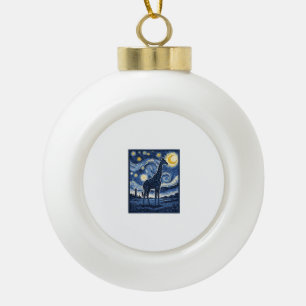 Giraffe Sternennacht Vintage Keramik Kugel-Ornament