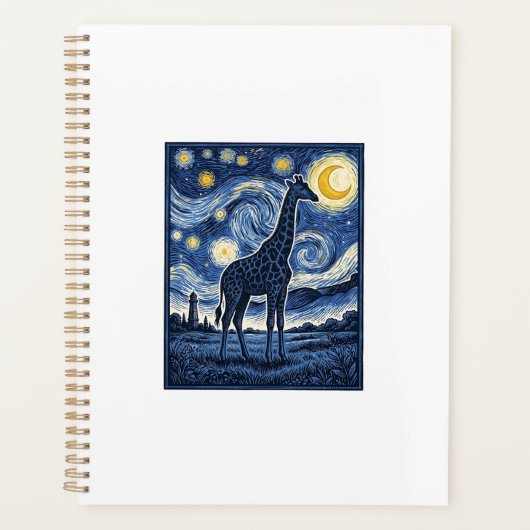 Giraffe Sternennacht Vintage Planer (Vorderseite)