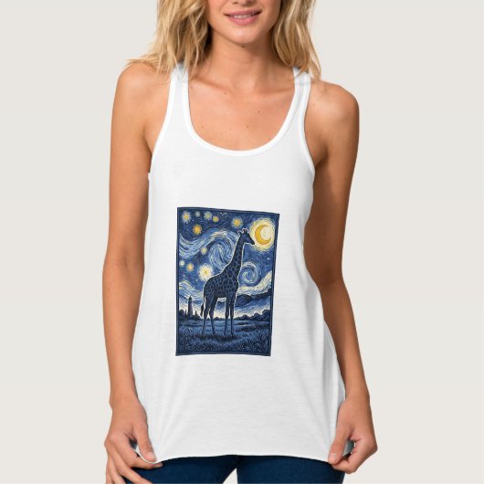 Giraffe Sternennacht Vintage Tank Top (Vorderseite)
