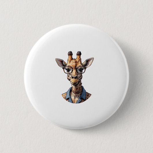Giraffe_ Stilvoll in Brillen Button (Vorderseite)