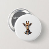 Giraffe_ Stilvoll in Brillen Button (Vorne & Hinten)
