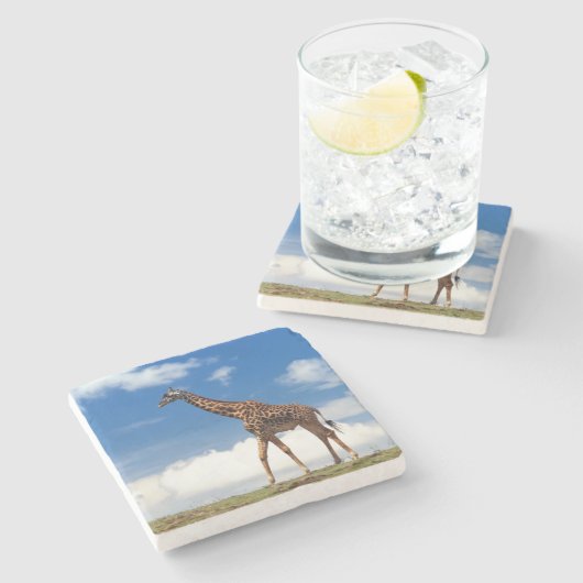 Giraffe Stone Untersetzer (Seitenansicht)