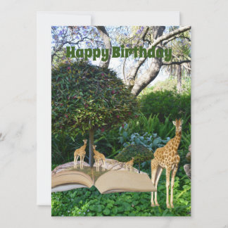 Giraffe Story Book Geburtstag, Karte