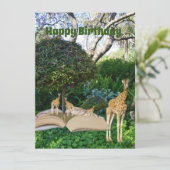 Giraffe Story Book Geburtstag, Karte (Stehend Vorderseite)