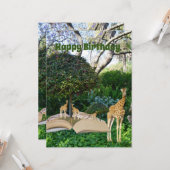 Giraffe Story Book Geburtstag, Karte (Vorderseite/Rückseite Beispiel)