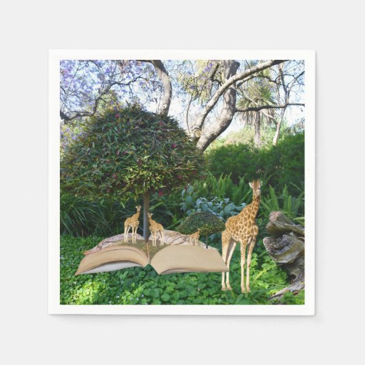 Giraffe-Story-Buchzeit, Serviette (Vorderseite)