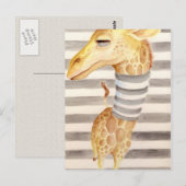 Giraffe Streifen Postkarte (Vorne/Hinten)