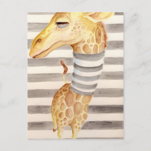 Giraffe Streifen Postkarte (Vorderseite)