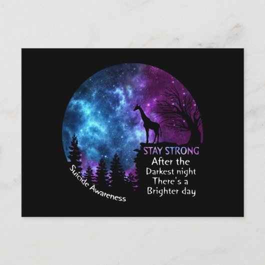 Giraffe Suicide Awareness Bleibe Starkes Giraffeng Postkarte (Vorderseite)