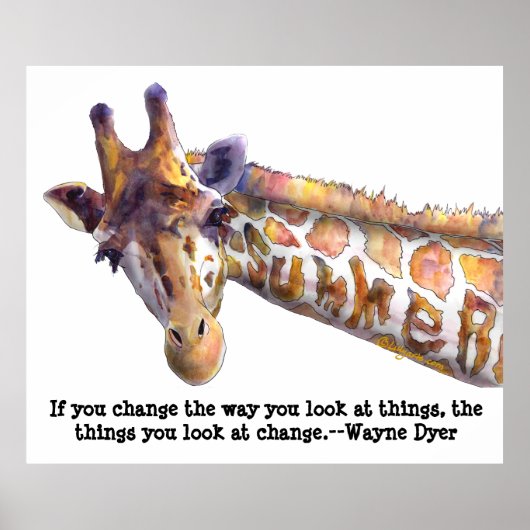 Giraffe Summer Quote Wasserfarben Poster drucken (Vorne)