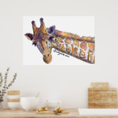 Giraffe Summer Watercolor Poster Print (Küche)
