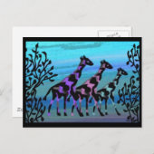 Giraffe Sunrise Postkarten (Vorne/Hinten)