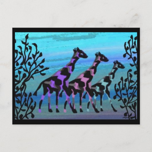 Giraffe Sunrise Postkarten (Vorderseite)