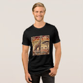 Giraffe Sunset: African Mosaic Art T - Shirt (Vorderseite voll)