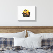 Giraffe Sunset Flora und Fauna Leinwanddruck (Insitu (Schlafzimmer))