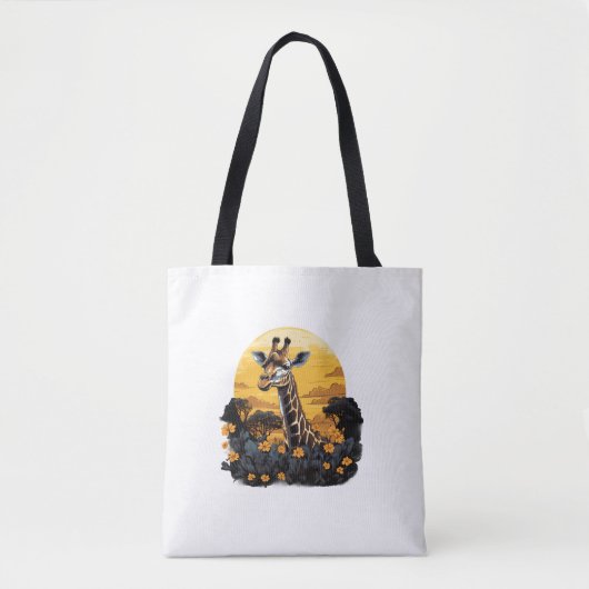 Giraffe Sunset Flora und Fauna Tasche (Vorderseite)