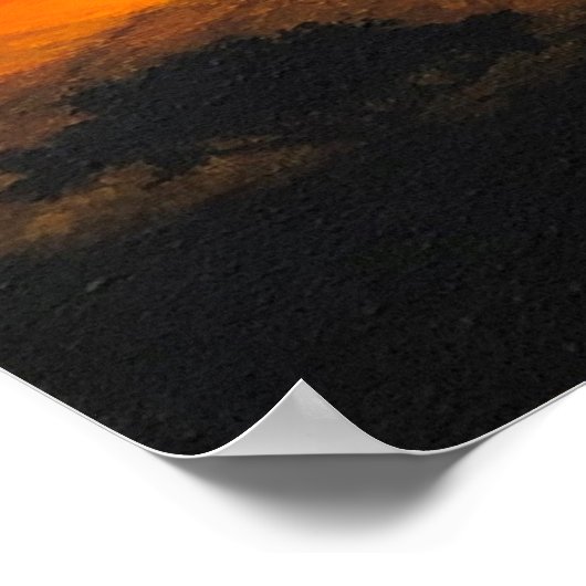 Giraffe Sunset Giraffe Landschaftlich Art Poster P (Ecke)