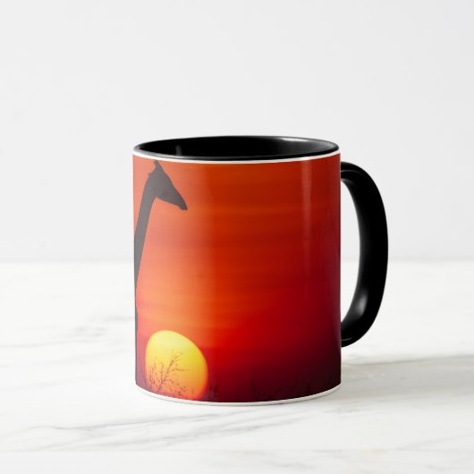 Giraffe Sunset Mug Tasse (VorderseiteRechts)
