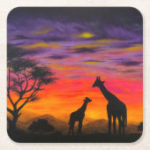 "Giraffe Sunset" Untersetzer von Greggs Deep Color (Vorderseite)