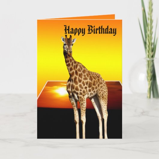 Giraffe Sunshine Happy Birthday Gruß Karte (Vorderseite)