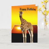 Giraffe Sunshine Happy Birthday Gruß Karte (Gelbe Blume)