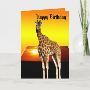 Giraffe Sunshine Happy Birthday Gruß Karte