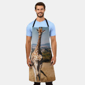 GIRAFFE SURROUNDED BY BROWN GRASS SCHÜRZE (Getragen)