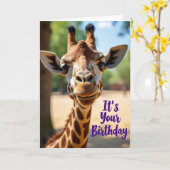 Giraffe Süße Geburtstagskarte Karte (Gelbe Blume)