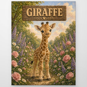 Giraffe Süßes Baby-Geschichtenbuch-Nursery-Tier Postkarte